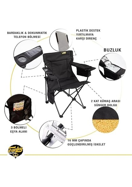 Chaırs Cool Ice Siyah Lüks Kamp Sandalyesi fırsatları
