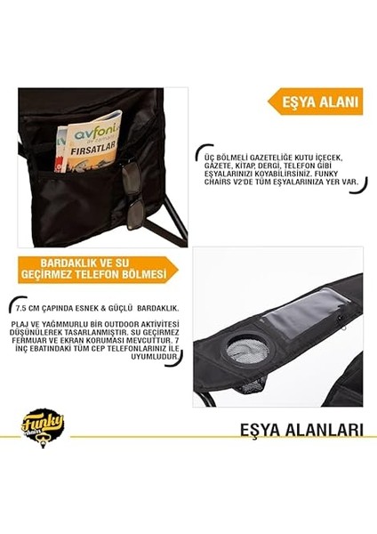 Chaırs Cool Ice Siyah Lüks Kamp Sandalyesi indirimleri