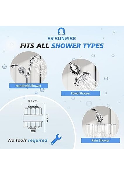 Su Için Duş Başlığı Filtresi - Girdaplı 20 Kademeli Duş Filtresi - En Yeni Versiyon - Klor ve Florürü Çıkarmak Için Yüksek Çıkışlı Su Yumuşatıcı - C E Vitamini ile Filtrelenmiş Yumuşak Su fiyatları