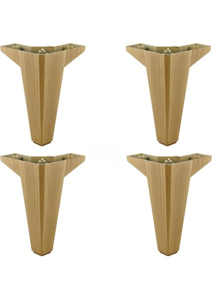 4 Adet Sedir Lüks Mobilya Kanepe Sehpa Tv Ünitesi Koltuk Ayağı 15 cm Desenli Açık Ceviz Baza Ayak (4 Adet)