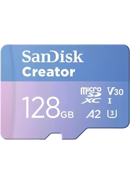 Creator 128GB 190/90MB/S Microsdxc Uhs-I A2 V30 Adaptörlü Hafıza Kartı SDSQXAA-128G-IN6MS