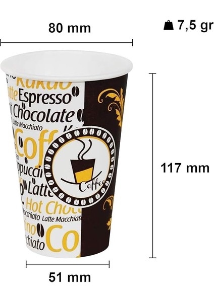 Cup 12 Oz Beyaz Kapaklı Karton Bardak 300 ml - 100'LÜ (Latte Bardağı) fiyatları