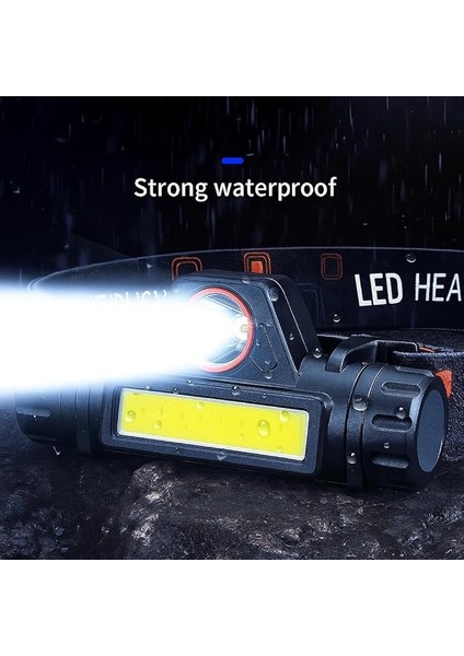 200 Lümen Mir LED Kafa Feneri Mini LED Far USB Şarj Edilebilir Ayarlanabilir Açı Su Geçirmez Hafif Cob Kafa Lambası Dağ Tırmanışı Gece Balıkçılık [enerji Sınıfı A] indirimleri