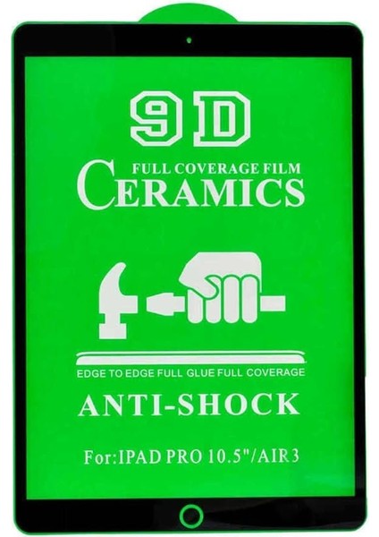 iPad Pro 10.5 (7.nesil) Ile Uyumlu Zore Tablet Seramik Ekran Koruyucu, Siyah