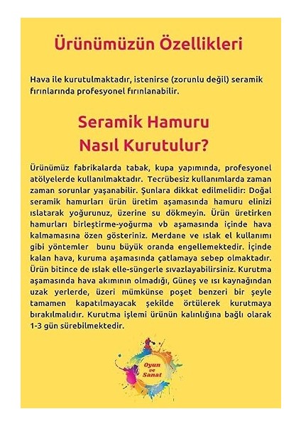 Doğal Seramik Hamuru Doğal Seramik Hamuru 2x 250 gr (500 Gr) Kil Çamuru, Okul Için Doğal Oyun Hamuru fiyatları