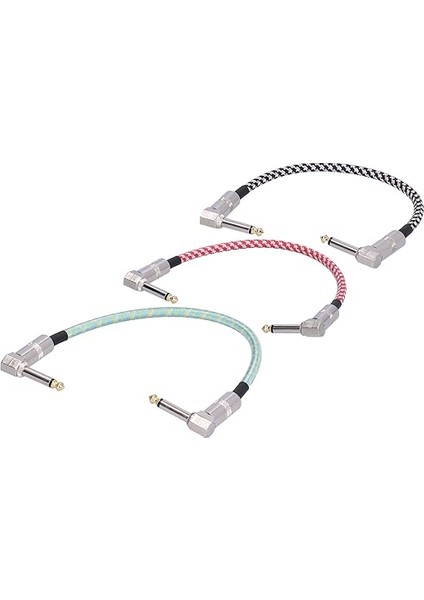 Pedalı Kabloları, Elektro Gitar Kablosu Müzik Enstrümanı Aksesuarları 3 Adet Sağ Açı Bas Efektleri Pedal Tahtası Yama Kablosu Kablosu Gitar Bas Efekt Pedalları Için