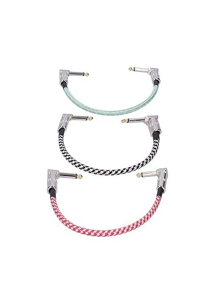 Pedalı Kabloları, Elektro Gitar Kablosu Müzik Enstrümanı Aksesuarları 3 Adet Sağ Açı Bas Efektleri Pedal Tahtası Yama Kablosu Kablosu Gitar Bas Efekt Pedalları Için fiyatları