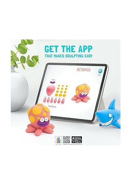 Clay Okyanus Seti - Hava ile Kuruyan 15 Kutu Kil Seti ve Şekillendirme Aletleri ile Eğlenceli ve Etkileşimli Talimatlar Uygulaması fırsatları