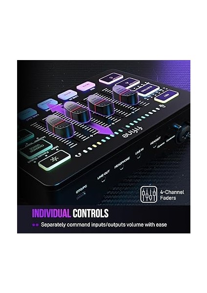 Oyun Ses Mikseri, Xlr Mikrofon Arayüzü ile Akış Rgb Pc Mikser, Bireysel Kontrol, Ses Fader, Sessiz Düğmesi, 48V Fantom Güç, Podcast/kayıt/vokal/oyun Sesli-Ampligame Sc3 modelleri