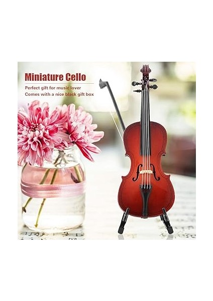 Müzisyenler Için Hediyeler Çello 16 × 8 × 5 5,5 Inç Çello Çello Çello Ahşap Minyatür Enstrüman Desenli Müzik Hediyeleri Süsler fiyatları