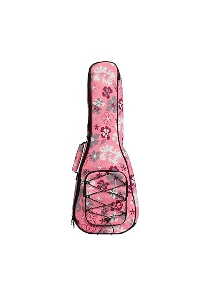 Baskı Ukulele Durumda 10MM Sünger Taşınabilir Su Geçirmez Ukuleles Çanta Kapak Aksesuar Depolama Cebi ile Uke Konser Çantası, Pembe Çiçek, 21 In Soprano, Modern fiyatları