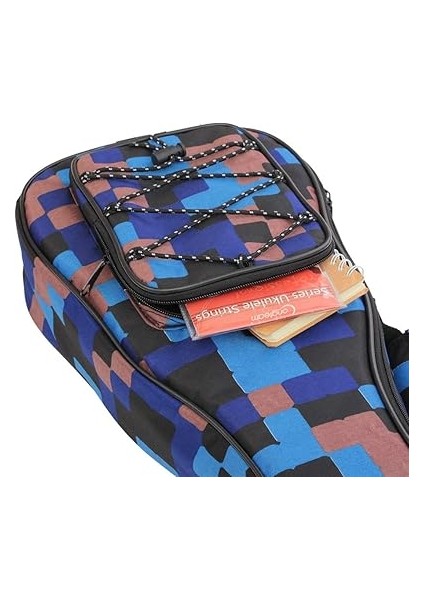 Baskı Ukulele Durumda 10MM Sünger Taşınabilir Su Geçirmez Ukuleles Çanta Kapak Aksesuar Depolama Cebi ile Uke Konser Çantası, Pembe Çiçek, 21 In Soprano, Modern indirimleri