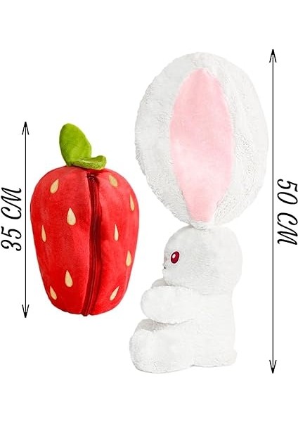 Oyuncak Pelüş Çilek Tavşan,fermuarlı Meyve Çantasında Nakışlı,40 Cm,pembe, Kırmızı, Karpuz, Ananas, Havuç Model Seçenekleri,paskalya,çilek Tavşan (Kırmızıçilek) fırsatları