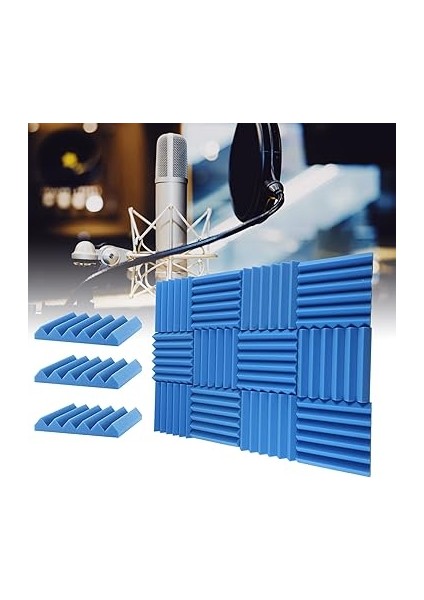 Adet Akustik Köpük Panel, Ses Geçirmez 6 Kamalı Fayans Duvar Seti, Yanmaz, 30X30X5CM, Ses Kalitesi, Dekorasyon, Stüdyoda Kullanım, Home Ofis fiyatları