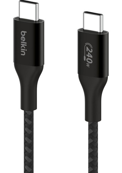 Boostcharge Usb-C - Usb-C Şarj Kablosu, Hızlı Şarj Kablosu, 240 W Power Delivery, Usb-If Sertifikalı, iPhone 15, MacBook Pro, Chromebook, Samsung Galaxy, iPad ile Uyumlu, 1 M – Siyah