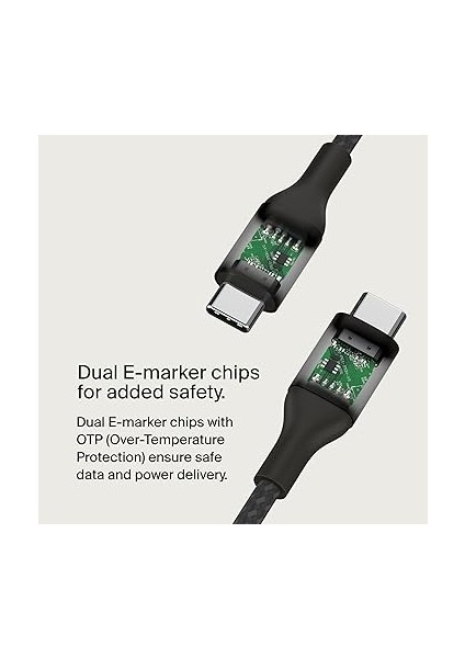 Boostcharge Usb-C - Usb-C Şarj Kablosu, Hızlı Şarj Kablosu, 240 W Power Delivery, Usb-If Sertifikalı, iPhone 15, MacBook Pro, Chromebook, Samsung Galaxy, iPad ile Uyumlu, 1 M – Siyah fırsatları