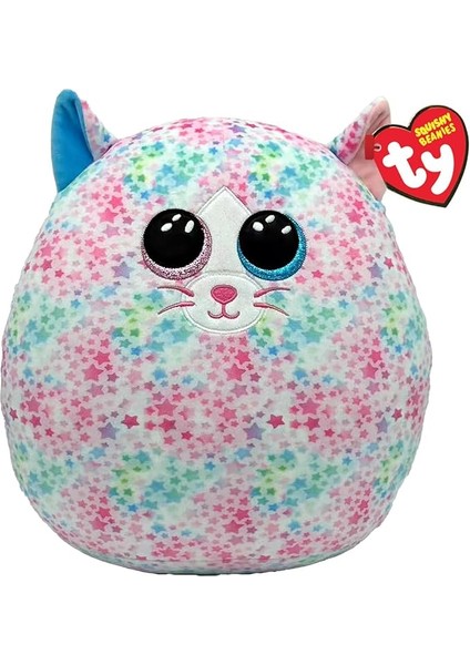Squishy Beanies - Emma Çok Renkli Yıldız Kedi Yumuşak Peluş Yastık, Glitter Gözlüklü Peluş Yastık, Gençler ve Yaşlılar Için Hediye Fikri, Hepsi Toplanacak - 22 cm - T39264