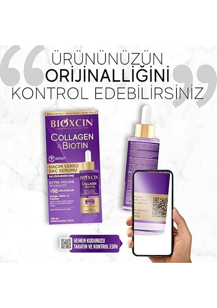 Collagen & Biotin Saç Serumu 100 ml – Saç Dökülmesine Karşı, Hacimlendirici, Hidrolize Kolajen, Biotin ve Biocomplex B11 Içerikli modelleri