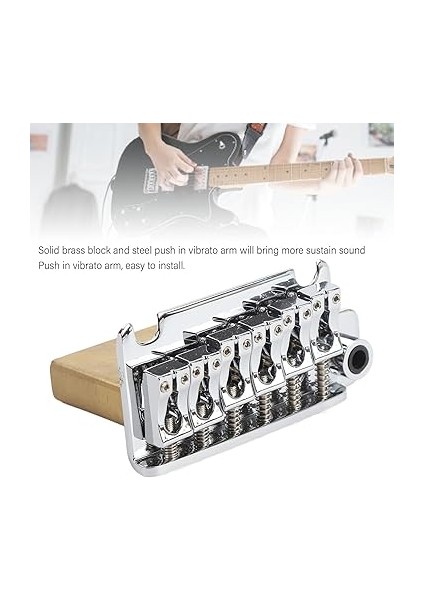 Tremolo Köprüsü, 54MM Dize Aralığı Elektro Gitar Köprüsü, Çinko Alaşım Profesyonel Guitar Tremolo Ünitesi 6 Dize Stratocaster Gitar Tail Piece Değiştirme modelleri