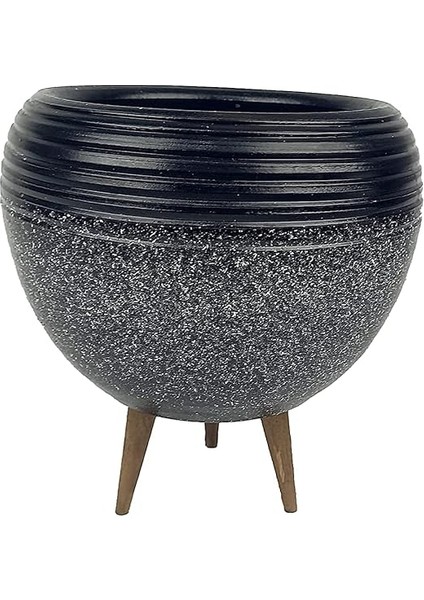 Ev Dekorasyon Siyah Granit Küp Saksı Saksılık Salon Çiçeklik Büyük Boy 3 Ayaklı fiyatları