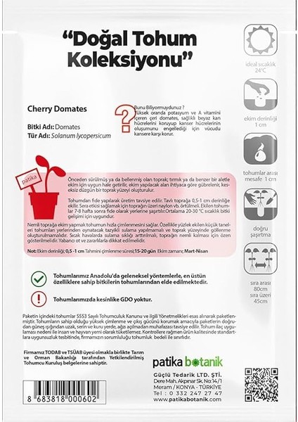 Adet Cherry Tipi Pinpon Domates Tohumu modelleri