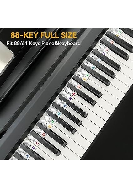 Yeni Başlayanlar Için Piyano Notaları Kılavuzu, Öğrenmek Için Çıkarılabilir Piyano Klavyesi Not Etiketleri, 88 Tuşlu Tam Boyut, Silikondan Yapılmış, Etikete Gerek Yok, Yeniden Kullanılabilir modelleri