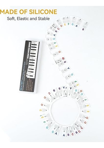 Yeni Başlayanlar Için Piyano Notaları Kılavuzu, Öğrenmek Için Çıkarılabilir Piyano Klavyesi Not Etiketleri, 88 Tuşlu Tam Boyut, Silikondan Yapılmış, Etikete Gerek Yok, Yeniden Kullanılabilir fırsatları