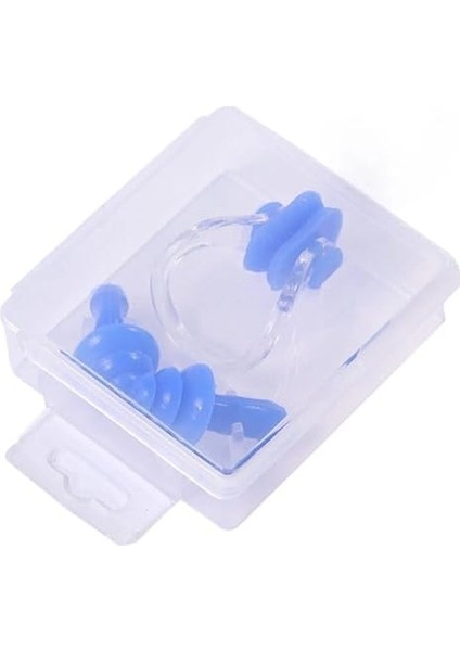 Yüzücü Tıkaç Seti, Silikon Burun Klipsi ve Kulak Tıpası, Gürültü Engelleyici Uyku ve Yüzme Için, Şeffaf Kutulu indirimleri
