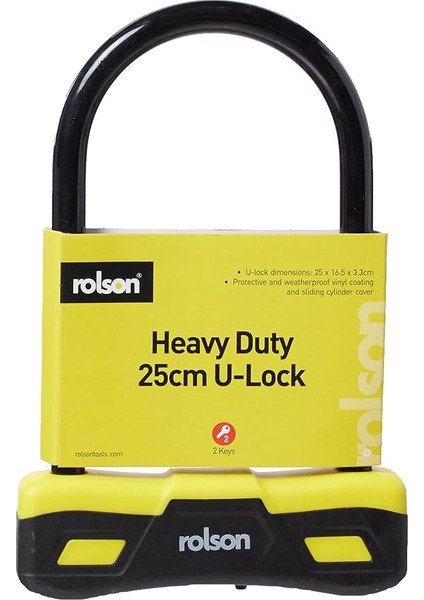 66743 250 x 165 mm U Type Bicycle Lock , Black