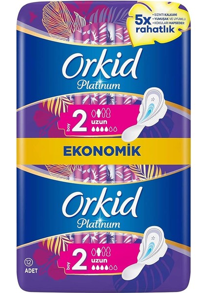 Platinum Hijyenik Ped Uzun ( Boy 2) Ekonomik Paket 12 Ped