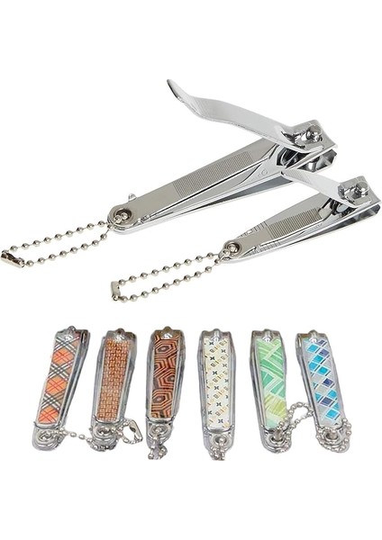 2'li Tırnak Makası Seti Büyük Küçük Paslanmaz Çelik Karışık Desenli