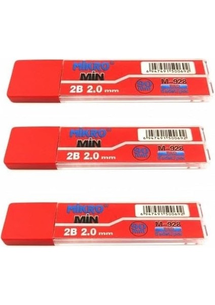 Ucu 2.0mm 2b Mikro 2b Kalem Ucu 2mm Kırmızı 3 Adet