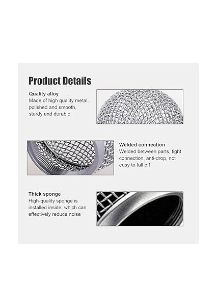 Kafası Değiştirme, Çelik Hasır Mikrofon Izgara Kafaları, Iç Köpüklü Izgara Mikrofon Küresinin Değiştirilmesi, SM58 Için Uygundur (Siyah, 1 Adet) modelleri