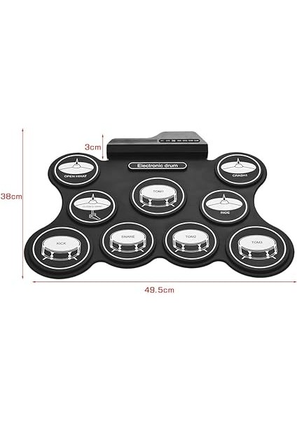 USB Roll Up Davul Kiti Dijital Elektronik Davul Seti 9 Silikon Davul Pedleri Drumsticks ile Yeni Başlayanlar Için Ayak Pedalları Çocuklar fırsatları