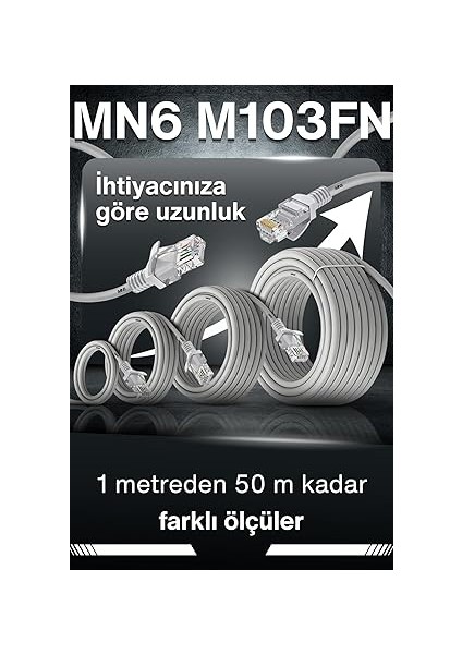 M103FN 30 Metre Internet KABLOSU/UTP-CAT6/1000 Mbps (Gigabit) Destekli/ethernet Kablosu 30 Metre/iç Mekan Uyumlu (Ölçü, Metre, 30) fırsatları