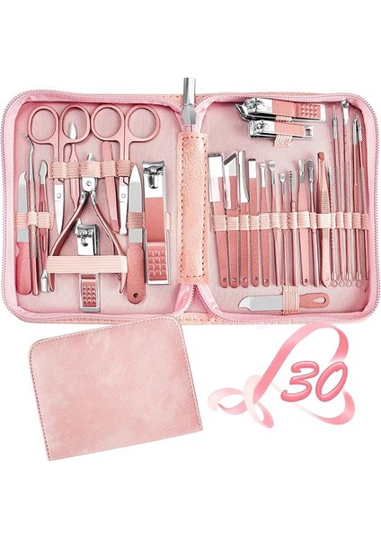 Manikür Seti 30'u 1 Arada Tırnak Makası Seti, Tırnak Makası, Tırnak ve Ayak Tırnağı Makası, Manikür Aletleri, Pedikür Aletleri, Seyahat Manikür Seti, Her Şey Için Uygun Profe Tırnak Seti