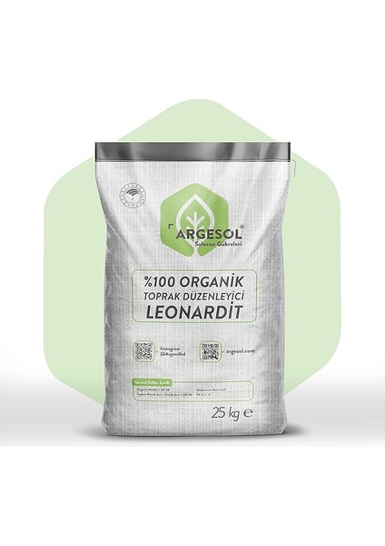 Doğal Toprak Düzenleyici Leonardit 25 kg Argesol Tarım