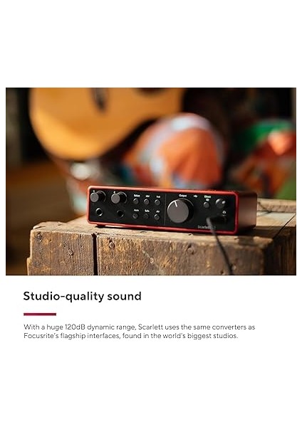 Scarlett 2i2 Studio Gen 4 Ses Kayıt Paketi: Şarkı Yazarları Için Kayıt, Yayın ve Podcasting Için Kondansatör Mikrofon ve Kulaklık, USB Audio Arayüzü indirimleri