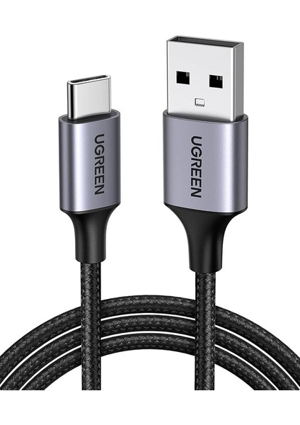 3.0 A Usb-A & Usb-C Örgülü Şarj ve Data Kablosu, 2 Metre, Siyah, 60128