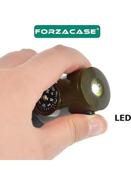 7in1 Yüksek Desibel Termometreli Pusulalı Ledli Kamp ve Deprem Çanta Düdüğü / FC226 indirimleri