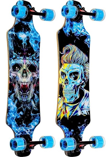 Kaykay Silikon Teker Sessiz Semi-Pro Skeleton Model Zımparalı Skateboard Longboard 80 cm 3116 fiyatları