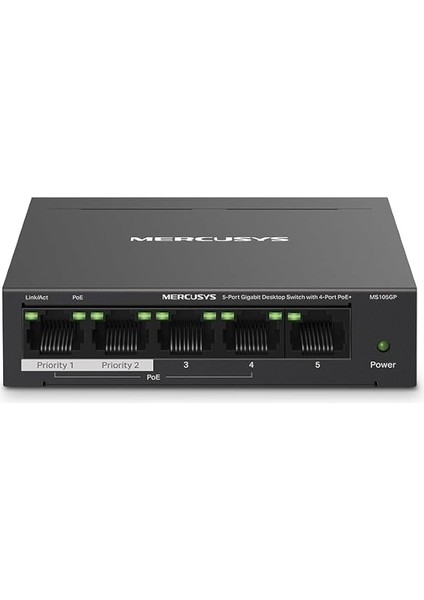 MS105GP, 5-Port Gigabit Desktop Switch With 4-Port Poe+