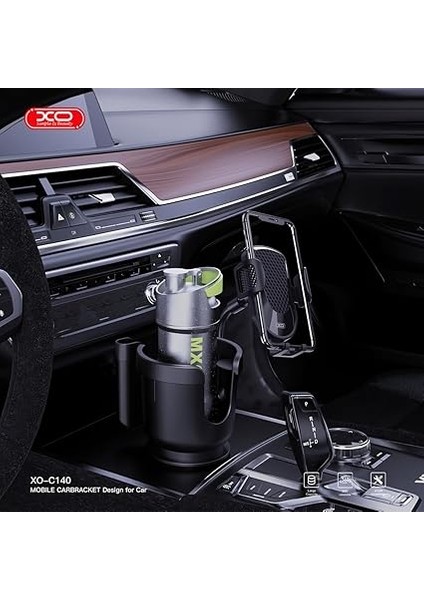 C140 Araç Içi Bardak Tutucu Telefon Standı, 5-7 Inç Telefonlar ve 7-9 Inç Tabletler Için, 170 mm Açılabilir Çene, 360 Dönebilir, Basit Kurulum, Dayanıklı Malzeme, Siyah fiyatları