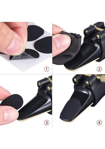 16 Adet Saksafon Ağızlık Pedleri Klarnet Ağızlık Yastığı Alto Tenor Saksafon Ağızlık Yamalar Siyah Yastıklar 0,8 mm Kalınlığında Yeni Başlayanlar, Müzisyenler, Saksafonlar ve Klarnetler Için fırsatları