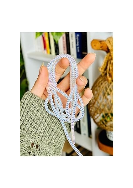 Aksesuar iPhone Samsung Huawei Oppo Xiaomi Şarj ve Kulaklık Kablosu ile Uyumlu Koruma Sarmalı 1.6 M - Beyaz fırsatları