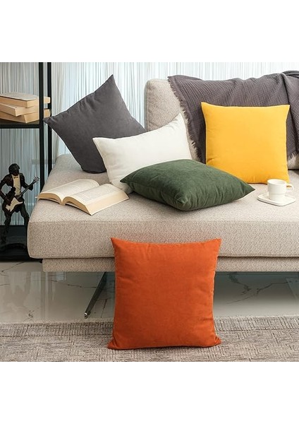 Ölçü Seçenekli 2'li Kırlent Kılıfı Dekoratif Düz Sade Kadife Dokulu Punch Yapılabilir 30X50 cm Kiremit Rengi fırsatları