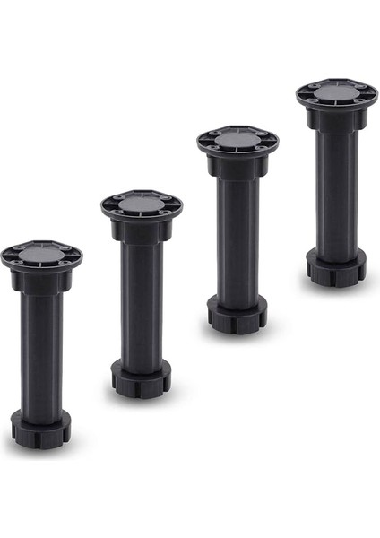 Mobilya Dolap Ünite Tezgah Ayağı Ayarlanabilir 15 cm Siyah Denge Ayak (4 Adet)