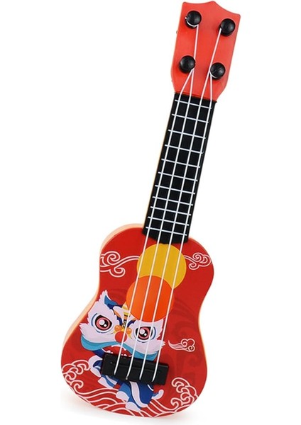 Mini Çocuk Ukulele, 4-String Ukulele Oyuncak Karikatür Aslan Günlük Eğlence Için Hafif (Kırmızı) modelleri