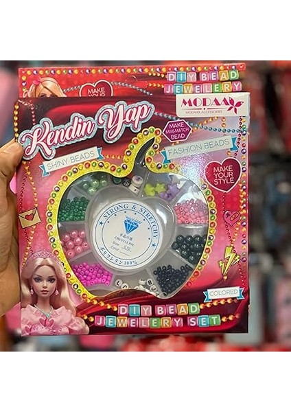 Kendin Yap Boncuk Takı Seti, Renkli Boncuklarla Bileklik ve Kolye Yapımı, 3+ Yaş modelleri