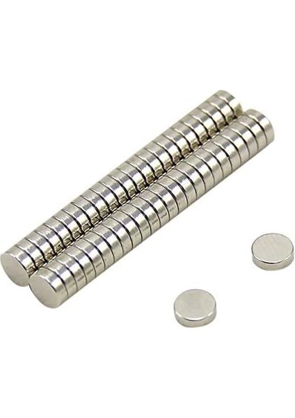 Adet 5x2 mm Yuvarlak Güçlü Neodyum Mıknatıs (Çap 5 mm Kalınlık 2 Mm)
